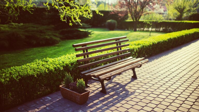 Landscaped step garden at Prestige Tellapur with tiered greenery.